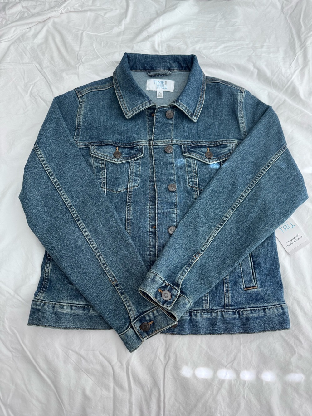 Time and Tru Classic Blue Denim Jean Jacket